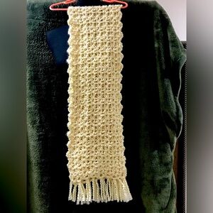 Handmade Cream Crochet Scarf - Women Accessories